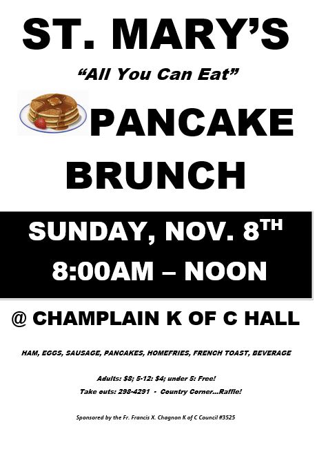 champlain st marys pancake breakfast